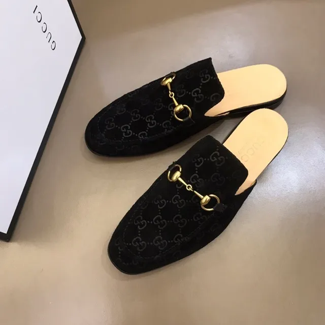 Gucci Horsebit 1955 mocassins de veludo preto GG monograma 6