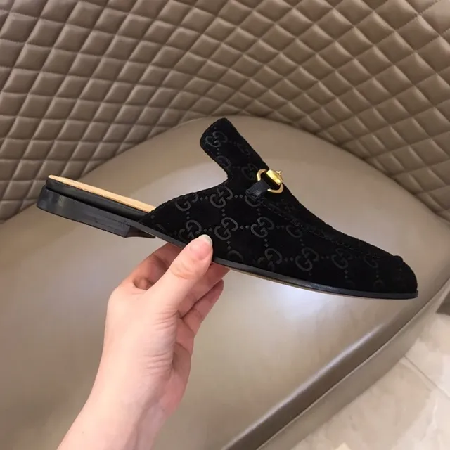 Gucci Horsebit 1955 mocassins de veludo preto GG monograma 7