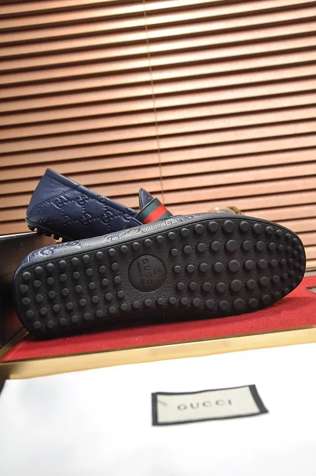 Gucci Horsebit 1955 Blue Embossed GG Loafers 4