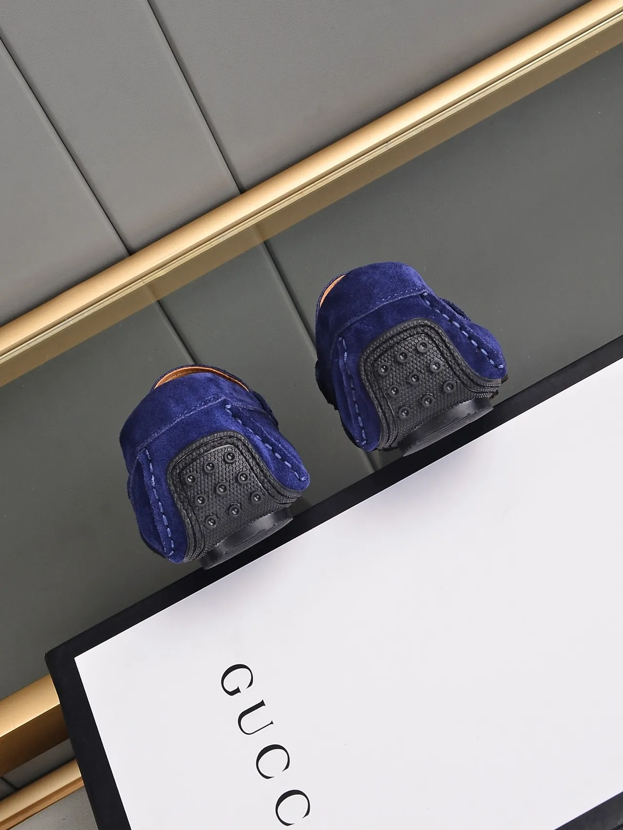 Gucci Horsebit 1955 Blue Suede Loafers 3