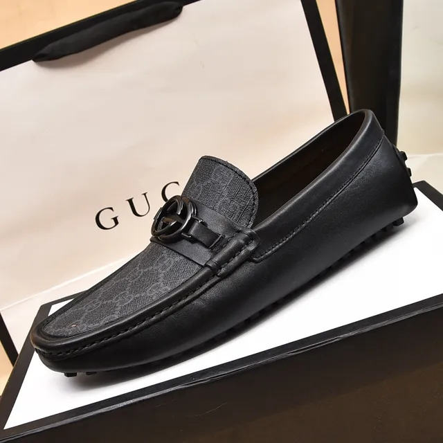 Gucci Horsebit 1955 GG Monogram Canvas 和黑色皮革乐福鞋 6