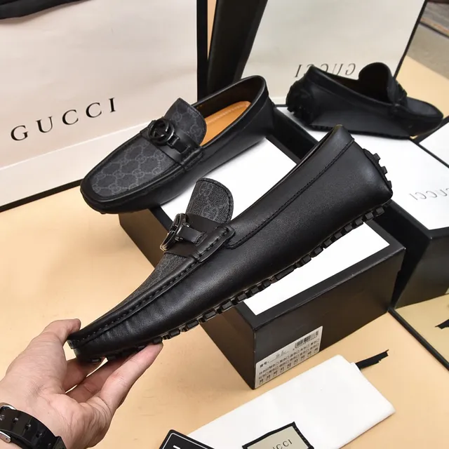 Gucci Horsebit 1955 GG Monogram Canvas 和黑色皮革乐福鞋 7