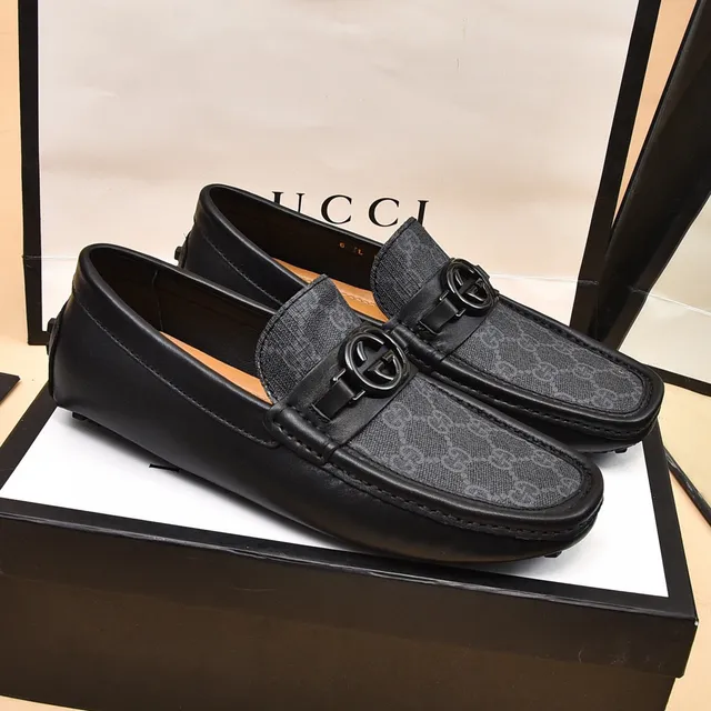 Gucci Horsebit 1955 GG Monogram Canvas 和黑色皮革乐福鞋 8
