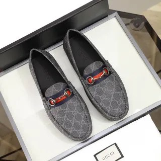 Gucci Horsebit 1955 loafers grises GG Monogram
