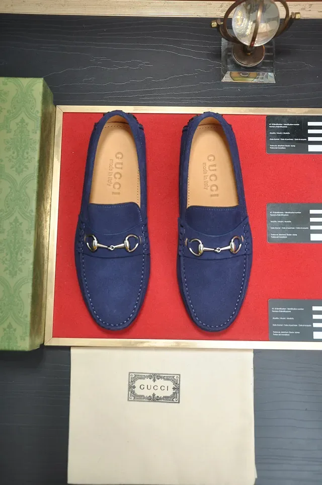 Gucci Horsebit 1955 Loafer Navy Suede Men's Loafers 3