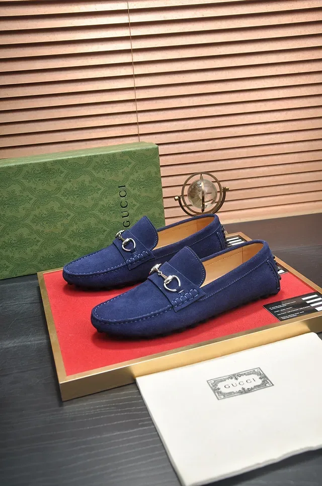 Gucci Horsebit 1955 Loafer Navy Suede Men's Loafers 4