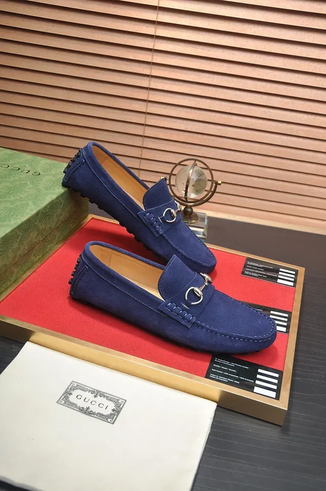 Gucci Horsebit 1955 Loafer Navy Suede Men's Loafers 6