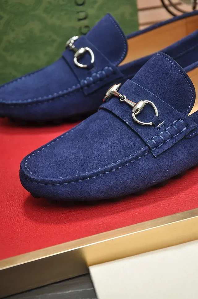 Gucci Horsebit 1955 Loafer Navy Suede Men's Loafers 8