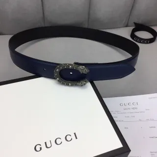 Gucci Horsebit 1955 海军蓝皮带