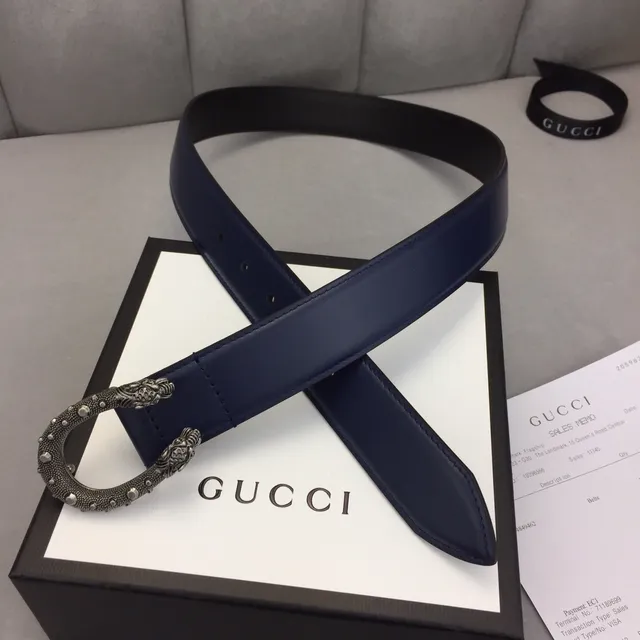 Gucci Horsebit 1955 Navy Leather Belt 6