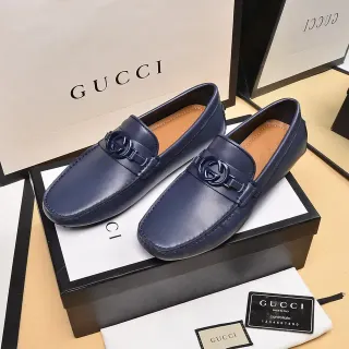 Gucci Horsebit 1955 لافرز جلد أزرق بحري