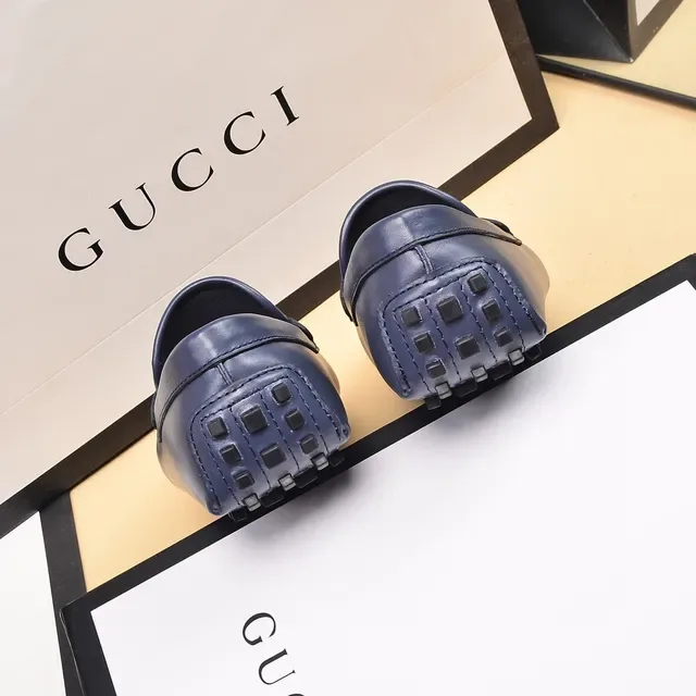 Gucci Horsebit 1955 Navy Leather Loafers 2