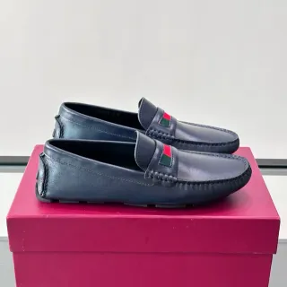 Gucci Horsebit 1955 أزرق بحري جلد شبكي خطوط لوفرز
