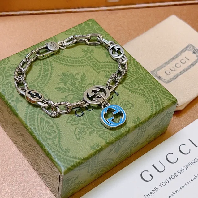 Gucci Interlocking G Blue Enamel Bracelet 6