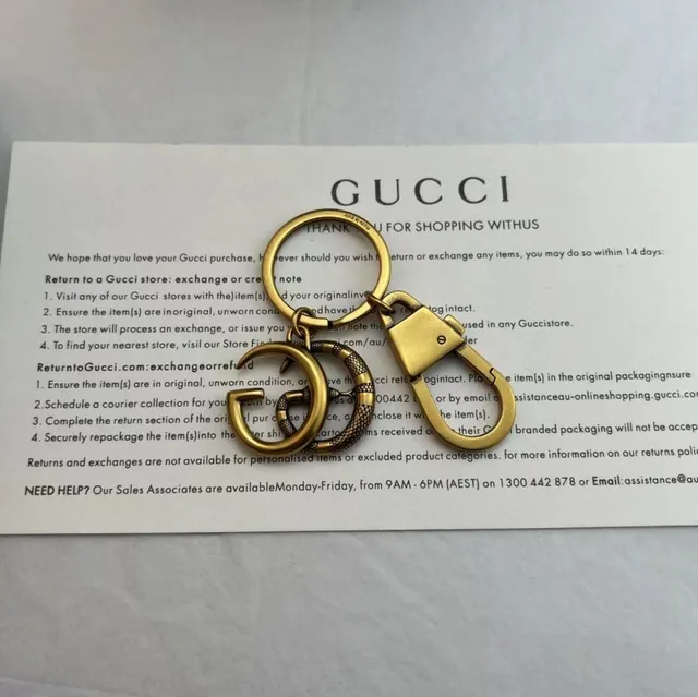 Gucci Interlocking G 金银图案金属光泽手链 2