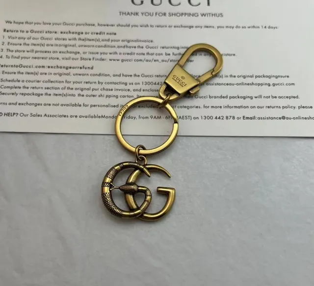 Gucci Interlocking G 金银图案金属光泽手链 3