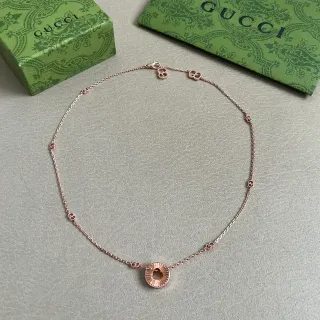Collier Gucci Interlocking G Motif Or Rose
