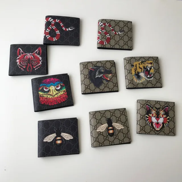 Gucci King Cobra Print GG Supreme Cartera Corta 10