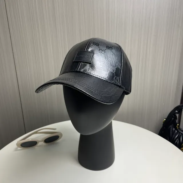 Gucci Monogrammed Tonal Black Baseball Cap 2