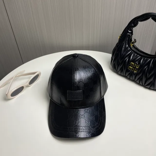 Gucci Monogrammed Tonal Black Baseball Cap 3