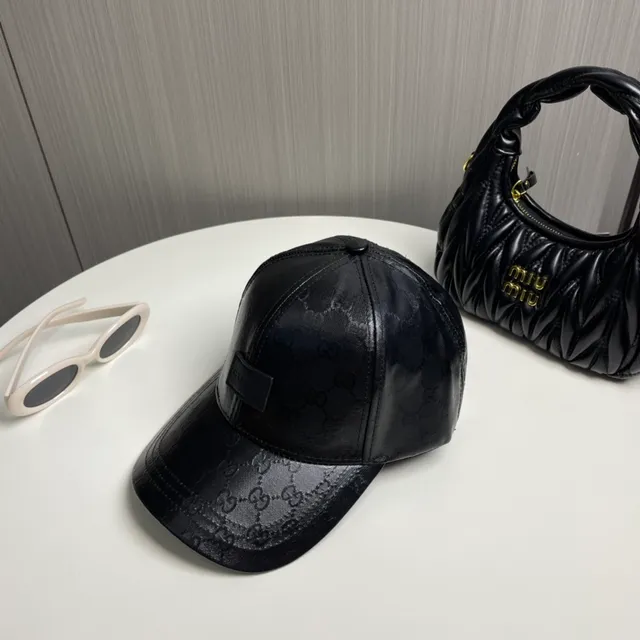 Gucci Monogrammed Tonal Black Baseball Cap 7