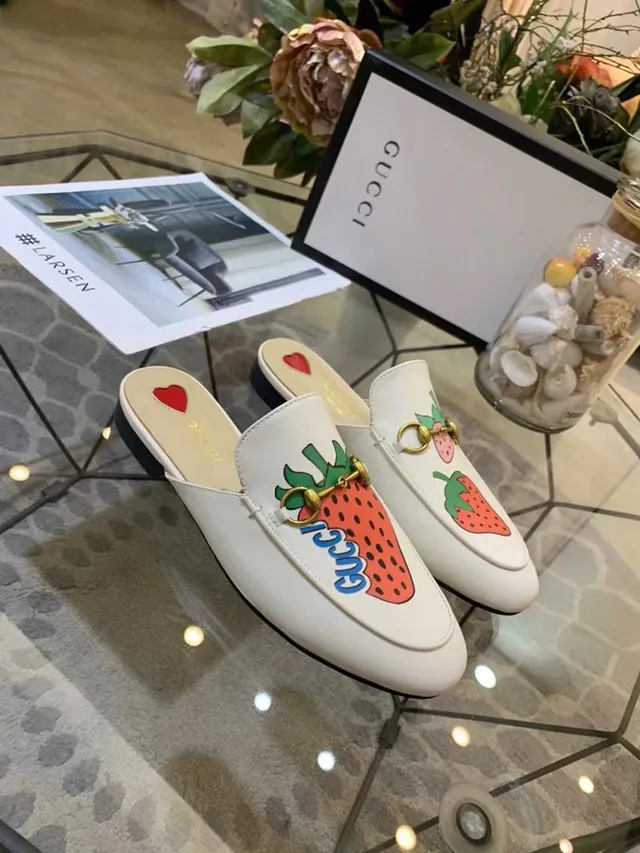 Gucci Ophidia بيج متعدد الألوان فراولة مططبقة مشبك حصان لوفر 6