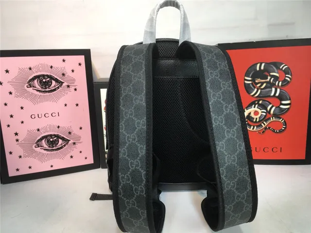 Gucci Ophidia বেইজ লাল GG Monogram Canvas Web Stripe Center Mini Backpack 6
