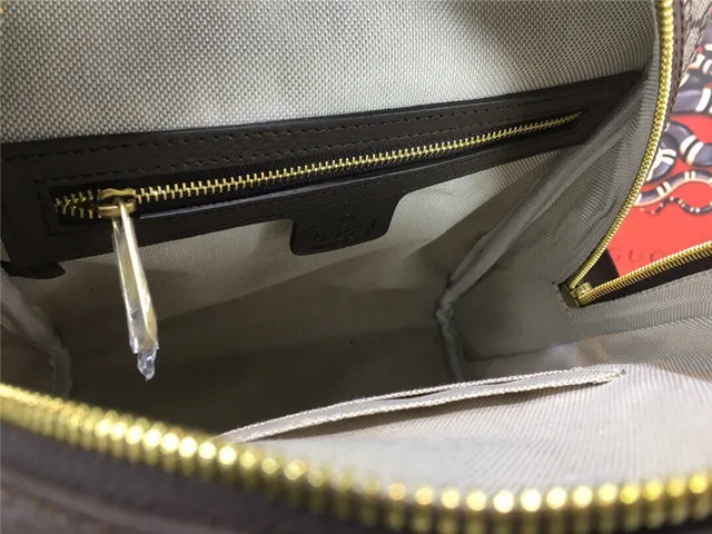 Gucci Ophidia বেইজ লাল GG Monogram Canvas Web Stripe Center Mini Backpack 12