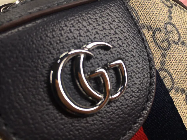 Gucci Ophidia বেইজ লাল GG Monogram Canvas Web Stripe Center Mini Backpack 22
