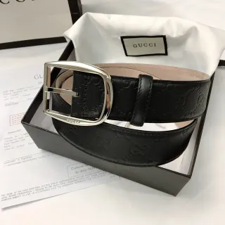 Gucci Ophidia Embossed GG Black Leather Belt