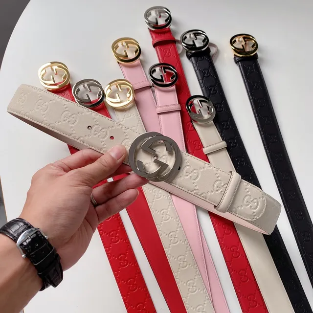 Gucci Ophidia Embossed GG Monogram Off-White Leather Belt 3