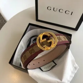 Gucci Ophidia GG Monogram कैनवास और बर्गंडी चमड़े का पट्टा