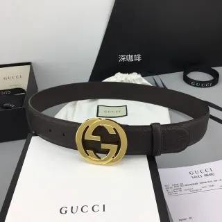 Gucci Ophidia Interlocking G Buckle حزام جلد بني