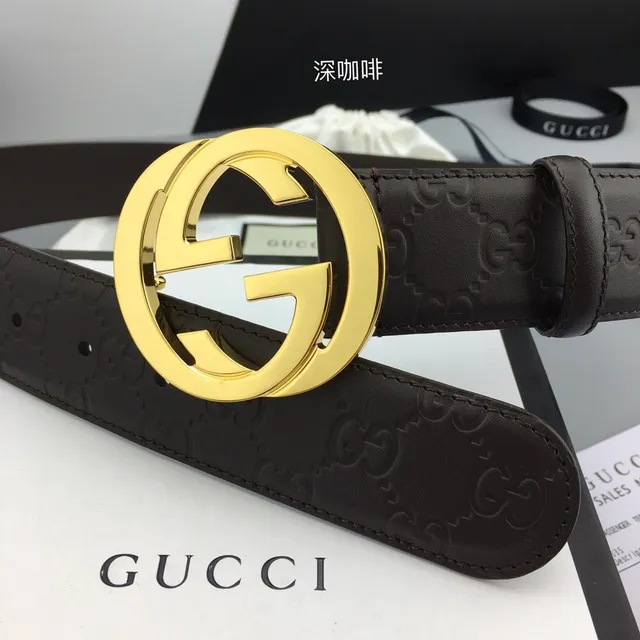 Gucci Ophidia Interlocking G Buckle Brown Leather Belt 5