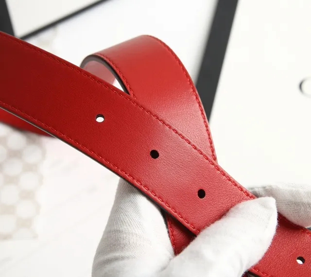 Gucci Ophidia Red Gold Interlocking G Buckle Ceinture en Cuir Lisse 6