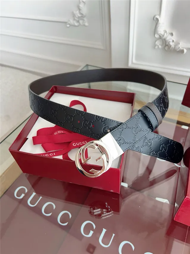 Gucci Ophidia Cinto de couro reversível com monograma GG 8