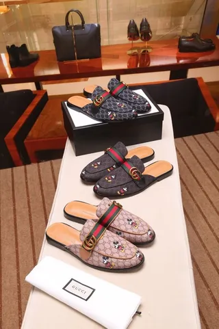 Gucci Princetown Mickey Mouse GG Monogram Web Strap Loafers 4