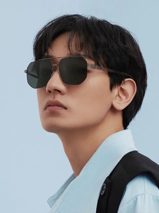 Gucci 矩形飞行员金属框渐变太阳镜 2