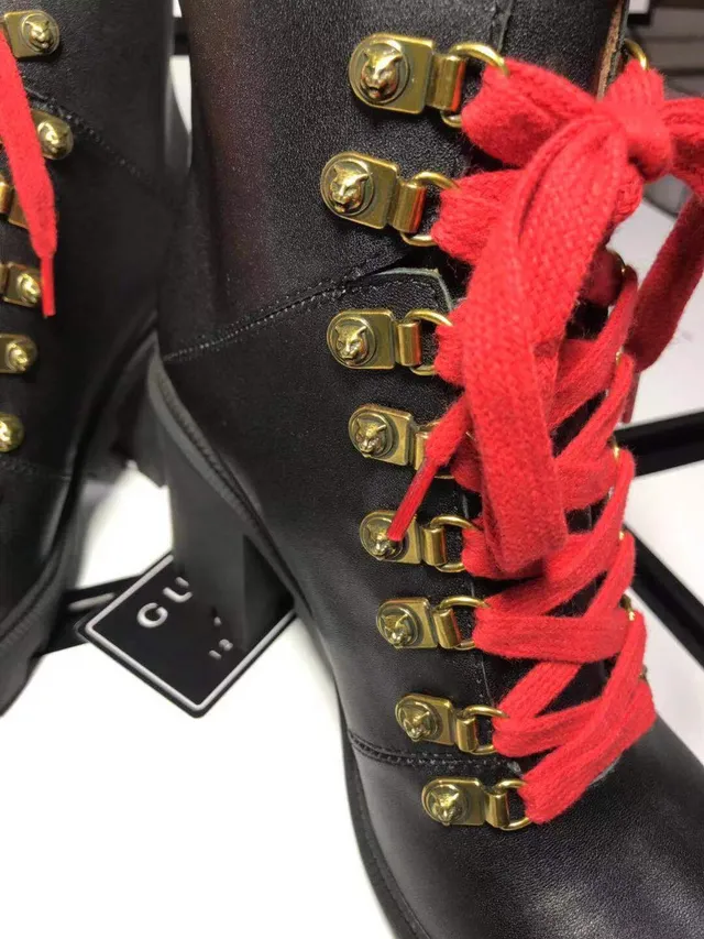 Gucci Rhyton Sangle Perle Bottines Noires à la Cheville 4
