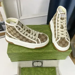 Gucci Screener Beige Monogram Zapatillas Lifestyle de Alto