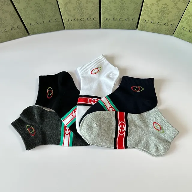 Gucci Screener 黑色红色 踝长 针织袖口 袜子 7