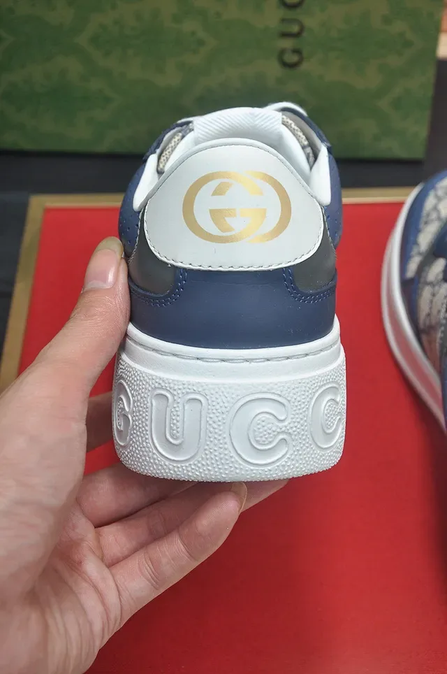 Gucci Screener Navy and Beige GG Monogram Tênis Lifestyle 9