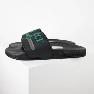 Gucci Slide Black Green Red Rubber chanclas