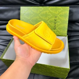 Gucci Slide Sandalia Amarilla Suela Moldada