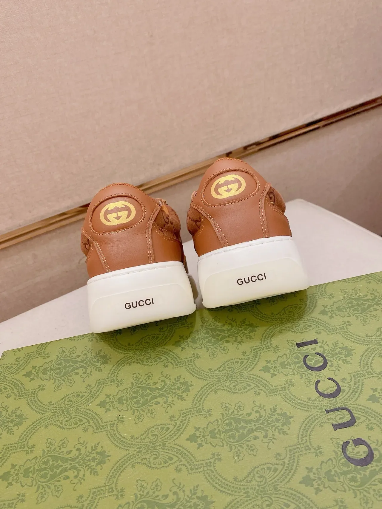 Gucci Tennis 1977 Marron Monogramme Bande Web Chaussures Lifestyle 2