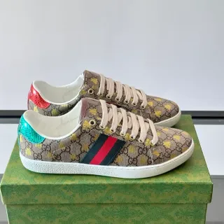 Gucci Tennis 1977 GG Monogram 帆布 Web Stripe 蛇皮鞋跟 生活方式运动鞋