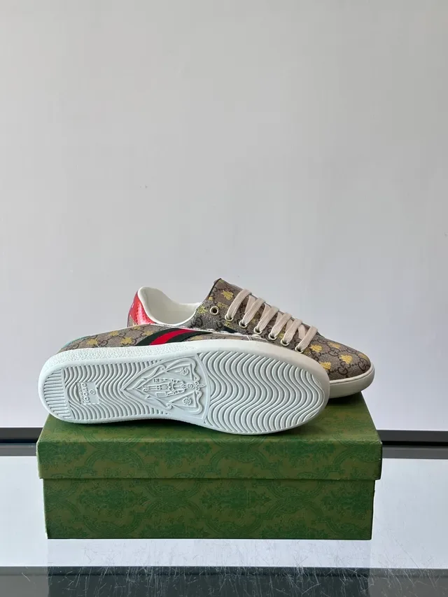 Gucci Tennis 1977 GG Monogram Canvas Web Stripe Snakeskin Heel Lifestyle Sneakers 2