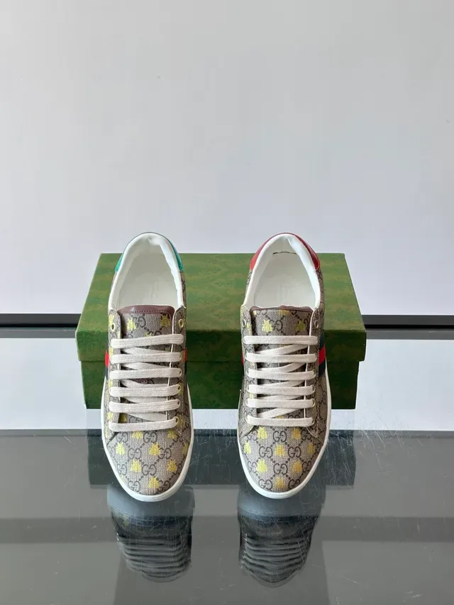 Gucci Tennis 1977 GG Monogram Canvas Web Stripe Snakeskin Heel Lifestyle Sneakers 4