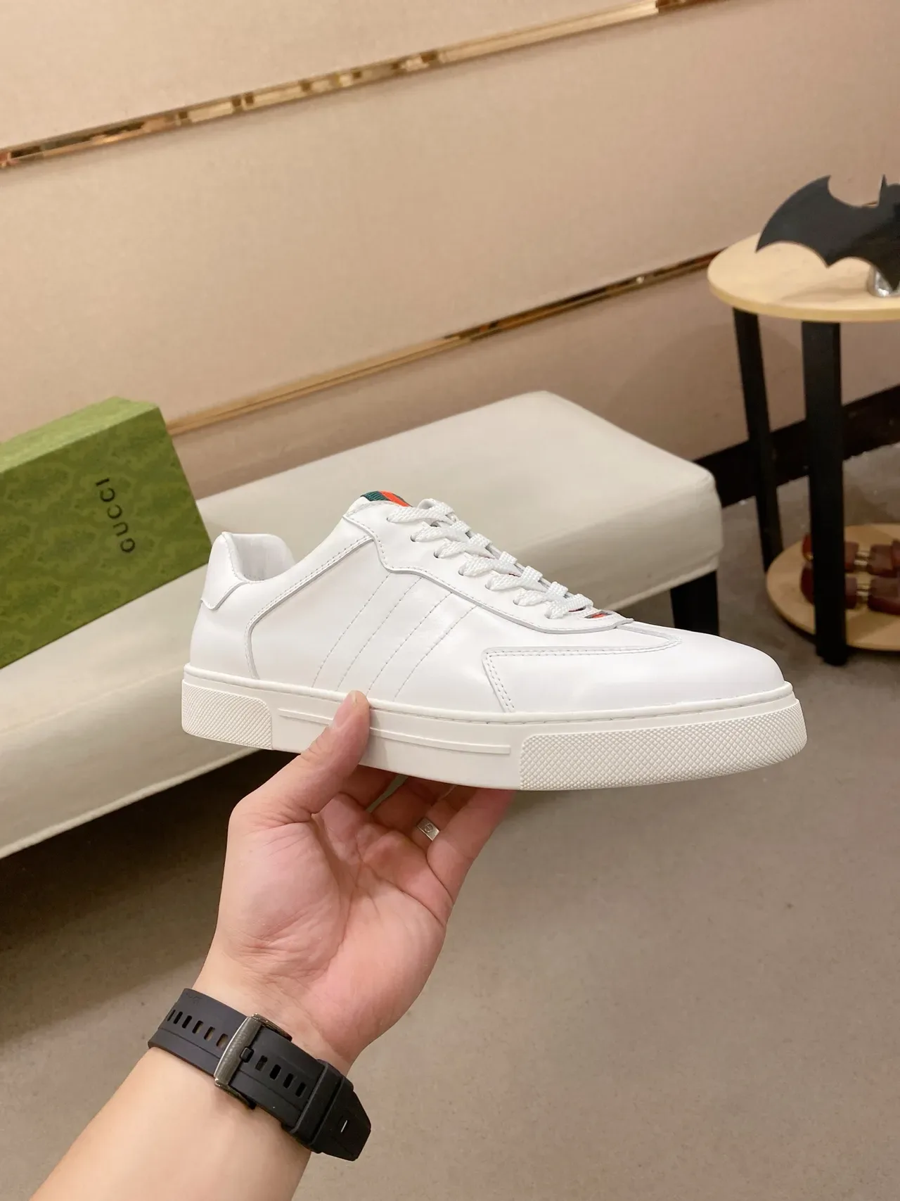 Gucci Tennis 1977 White Leather Web Stripe Lifestyle Sneakers 4