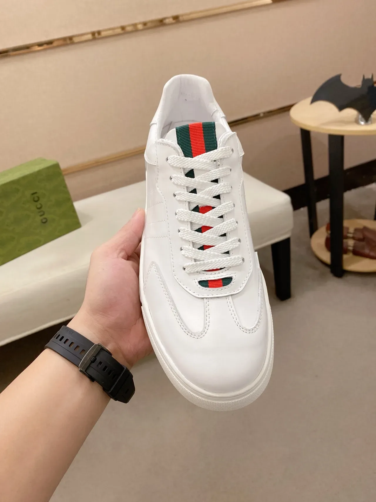 Gucci Tennis 1977 White Leather Web Stripe Lifestyle Sneakers 5